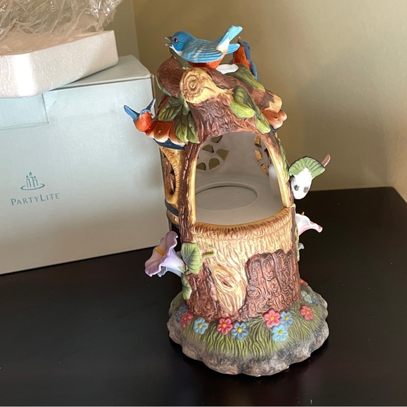 PARTYLITE Porcelain Tealight Candle Holder Tree Top Inn Bird Birdhouse NEW BOX - Picture 11 of 11